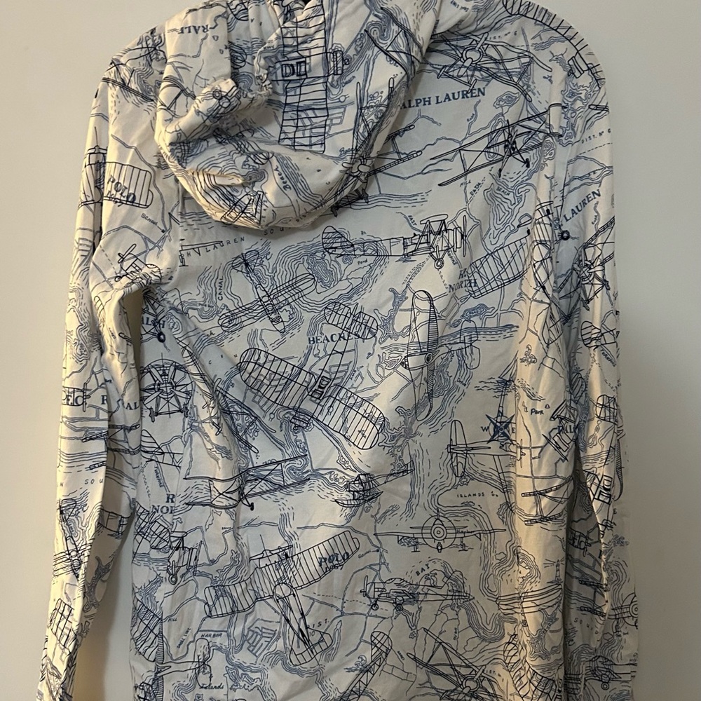 Polo Ralph Lauren White and Blue Graphic hooded t shirt - Picture 7 of 8